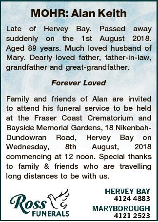 Contact us for a funeral in . . Latest maryborough victoria death notices